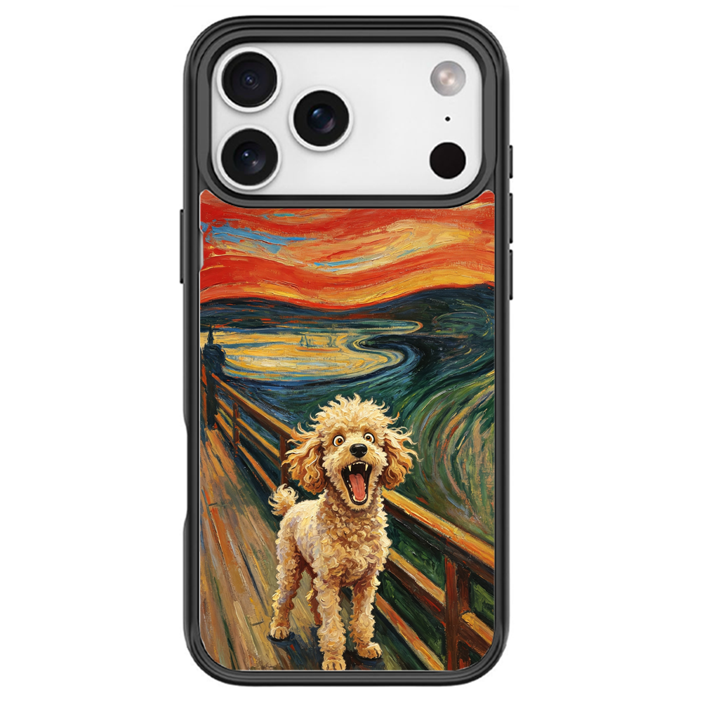 The Scream Poodle Black phone case for iPhone 18 Pro Max
