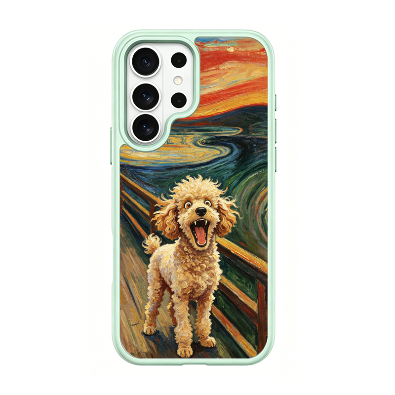 The Scream Poodle Green phone case for Samsung S26 Ultra