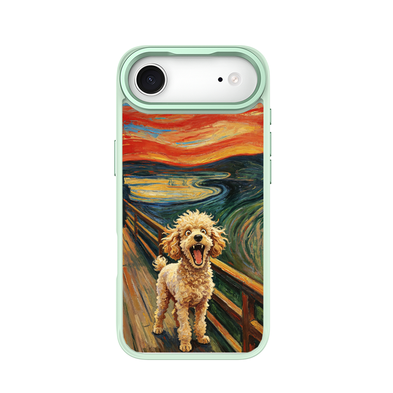 The Scream Poodle Green phone case for iPhone 17 Air