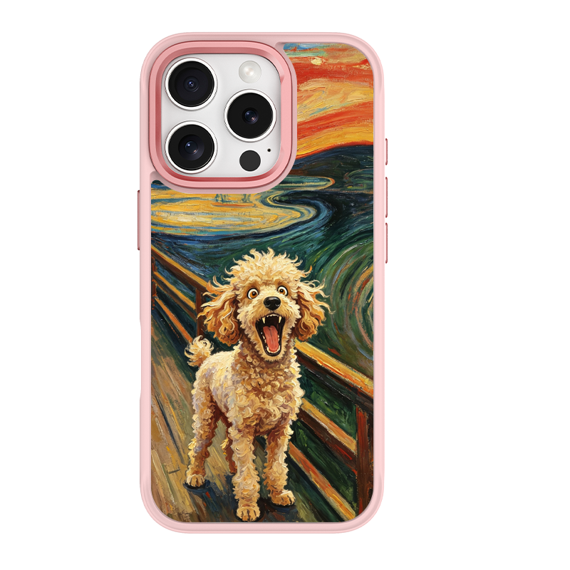 The Scream Poodle Pink phone case for iPhone 15 Plus