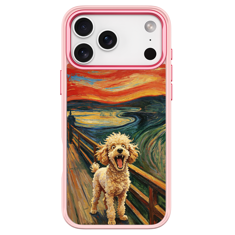 The Scream Poodle Pink phone case for iPhone 18 Pro Max
