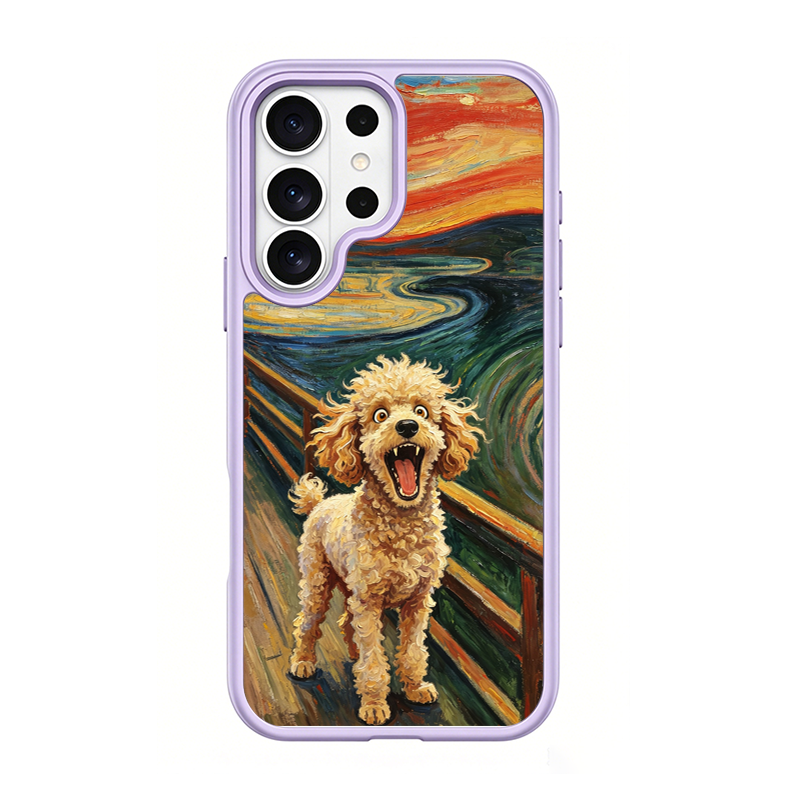 The Scream Poodle Purple phone case for Samsung S26 Ultra