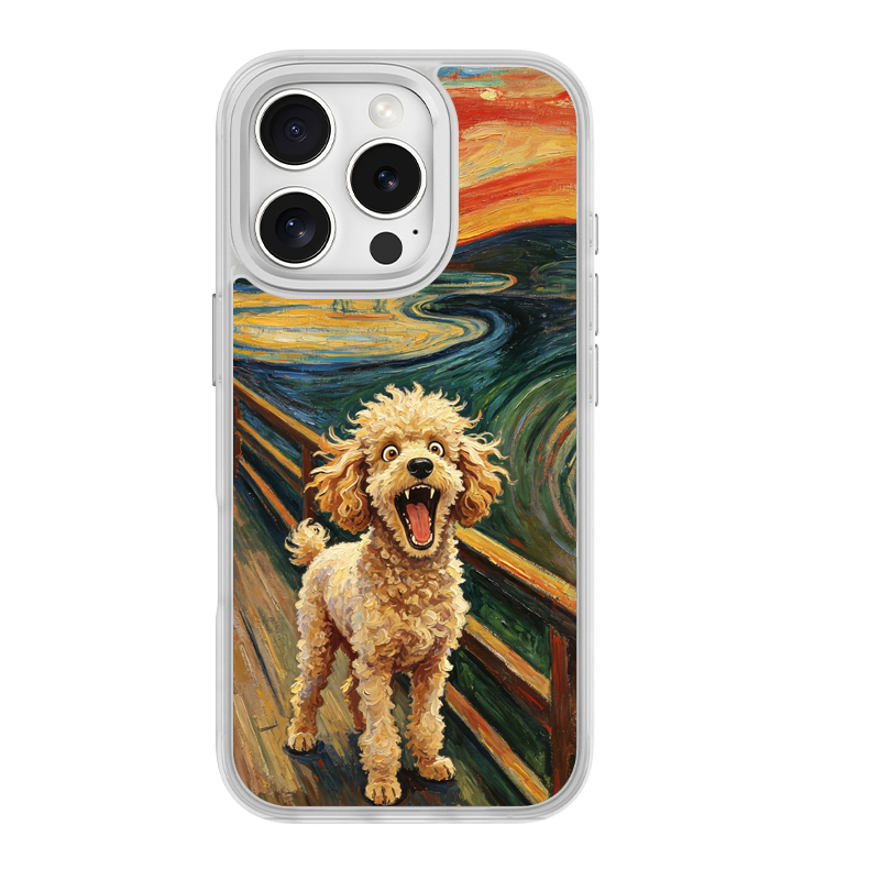 The Scream Poodle White phone case for iPhone 16 Pro