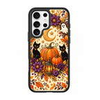 Twin Black Cats Halloween Black phone case for Samsung S25 Ultra