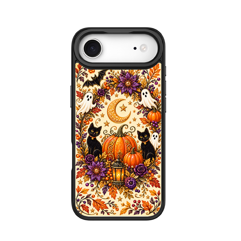 Twin Black Cats Halloween Black phone case for iPhone 17 Air
