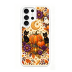Twin Black Cats Halloween White phone case for Samsung S26 Ultra