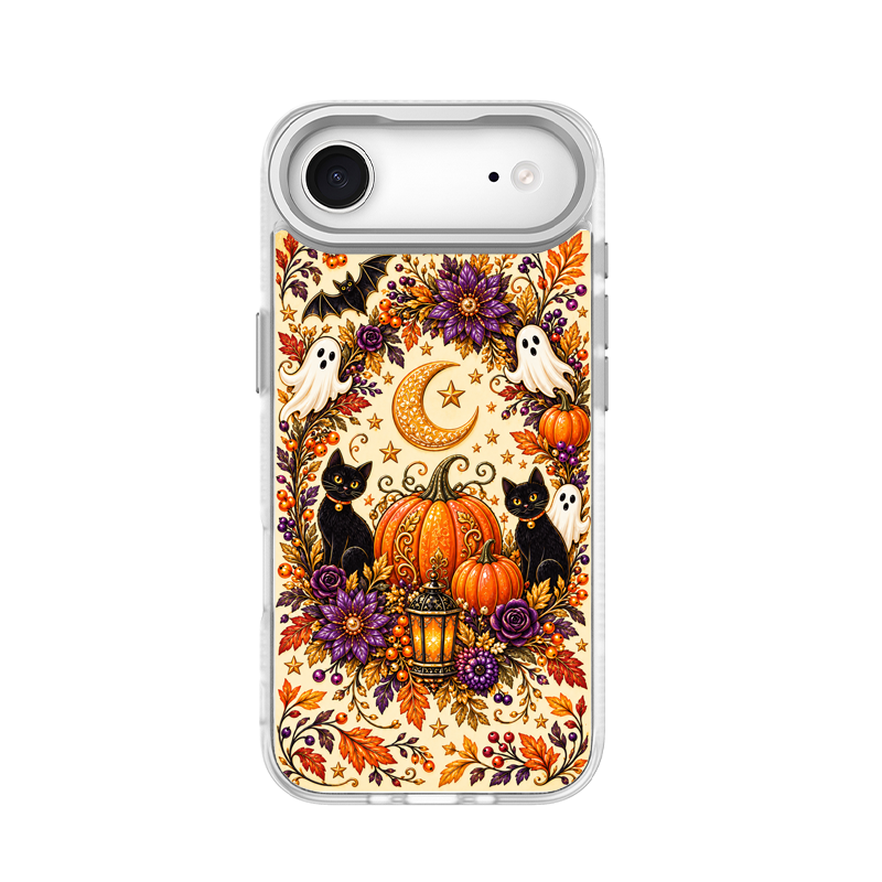 Twin Black Cats Halloween White phone case for iPhone 17 Air