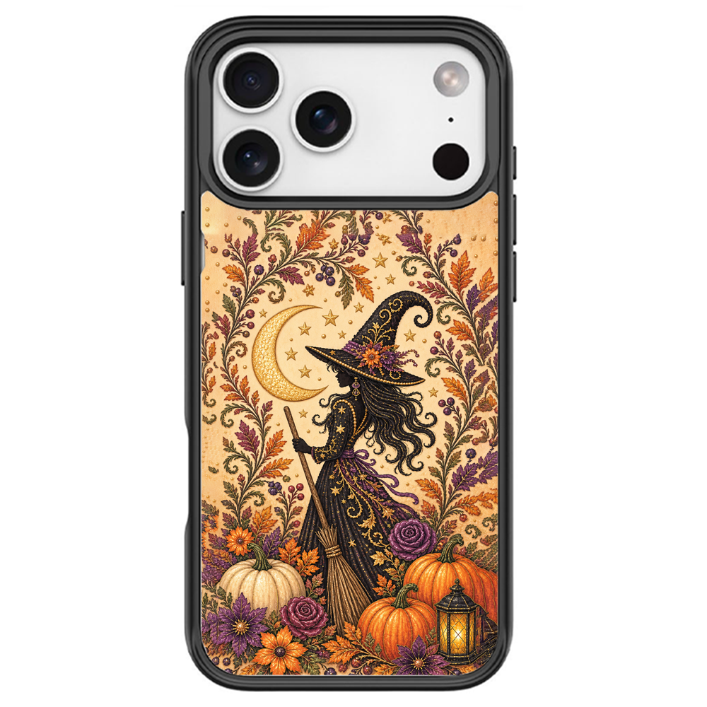 Vintage Autumn Witch Black phone case for iPhone 17 Pro