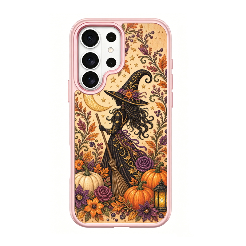 Vintage Autumn Witch Pink phone case for Samsung S25 Ultra