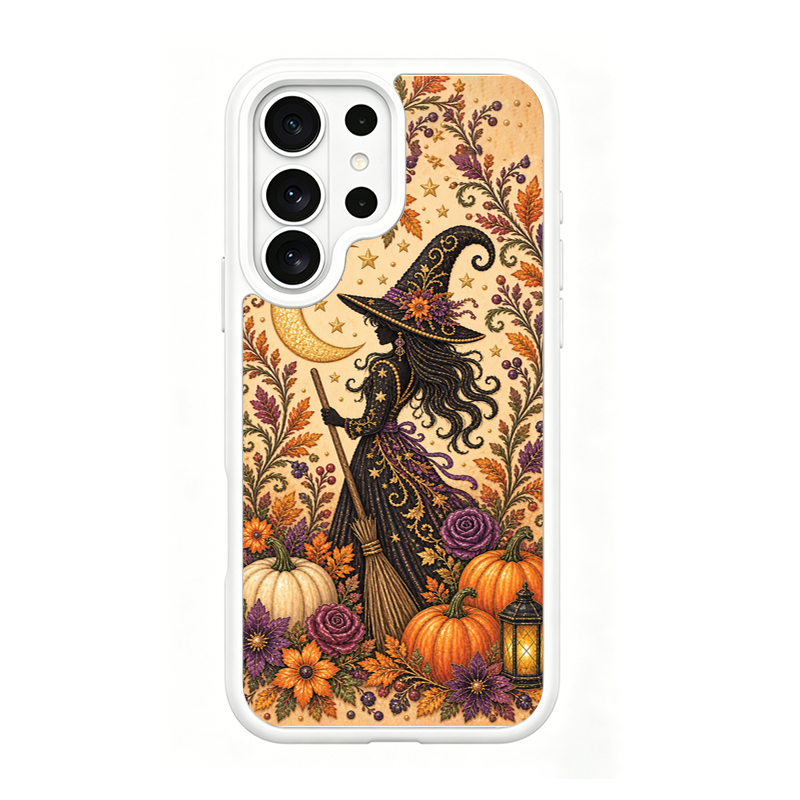Vintage Autumn Witch White phone case for Samsung S26 Ultra