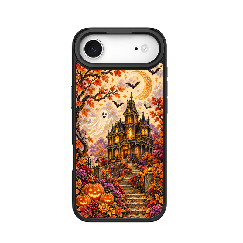 Vintage Halloween Haunted House Black phone case for iPhone 17 Air