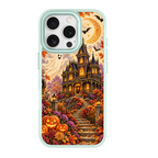 Vintage Halloween Haunted House Green phone case for iPhone 16 Plus