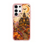 Vintage Halloween Haunted House Pink phone case for Samsung S26 Ultra
