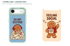 Christmas Social Battery — Personalized 2 Backplates + 1 Phone Case — iPhone 17 Air Green case with all 2 backplates