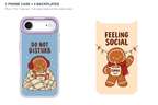Christmas Social Battery — Personalized 2 Backplates + 1 Phone Case — iPhone 17 Air Purple case with all 2 backplates