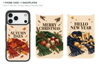 Holiday Season — 3 Backplates + 1 Phone Case — iPhone 17 Black case with all 3 backplates