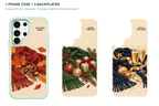 Holiday Season — 3 Backplates + 1 Phone Case — Samsung S26 Ultra Green case with all 3 backplates
