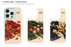 Holiday Season — 3 Backplates + 1 Phone Case — iPhone 15 Pro Max Green case with all 3 backplates