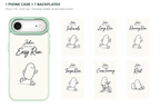 Running Days Personalized — 7 Backplates + 1 Phone Case — iPhone 17 Air Green case with all 7 backplates