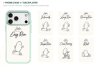 Running Days Personalized — 7 Backplates + 1 Phone Case — iPhone 17 Pro Max Green case with all 7 backplates