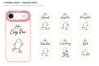 Running Days Personalized — 7 Backplates + 1 Phone Case — iPhone 17 Air Pink case with all 7 backplates