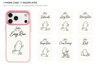 Running Days Personalized — 7 Backplates + 1 Phone Case — iPhone 17 Pro Max Pink case with all 7 backplates