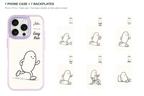 Running Days Personalized — 7 Backplates + 1 Phone Case — iPhone 15 Plus Purple case with all 7 backplates