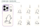 Running Days Personalized — 7 Backplates + 1 Phone Case — iPhone 15 Pro Purple case with all 7 backplates