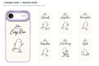 Running Days Personalized — 7 Backplates + 1 Phone Case — iPhone 17 Air Purple case with all 7 backplates