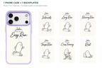 Running Days Personalized — 7 Backplates + 1 Phone Case — iPhone 17 Pro Purple case with all 7 backplates
