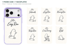 Running Days Personalized — 7 Backplates + 1 Phone Case — iPhone 17 Purple case with all 7 backplates
