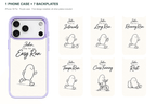 Running Days Personalized — 7 Backplates + 1 Phone Case — iPhone 18 Pro Purple case with all 7 backplates