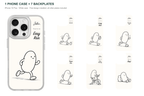 Running Days Personalized — 7 Backplates + 1 Phone Case — iPhone 15 Plus White case with all 7 backplates
