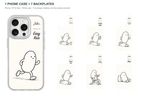Running Days Personalized — 7 Backplates + 1 Phone Case — iPhone 15 Pro Max White case with all 7 backplates