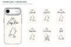 Running Days Personalized — 7 Backplates + 1 Phone Case — iPhone 17 Air White case with all 7 backplates