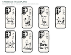 Training Days Personalized — 7 Backplates + 1 Phone Case — Samsung S26 Ultra Black case — all designs shown installed; one case included