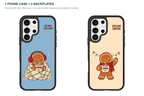 Christmas Social Battery — Personalized 2 Backplates + 1 Phone Case — Samsung S26 Ultra Black case — all designs shown installed; one case included