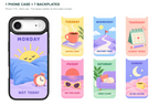 Seven Moods — 7 Backplates + 1 Phone Case (V2) — iPhone 17 Air Black case with all 7 backplates
