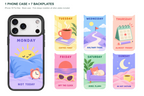 Seven Moods — 7 Backplates + 1 Phone Case (V2) — iPhone 18 Pro Max Black case with all 7 backplates