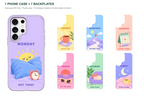 Seven Moods — 7 Backplates + 1 Phone Case (V2) — Samsung S25 Ultra Purple case with all 7 backplates