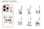 Training Days Personalized — 7 Backplates + 1 Phone Case — iPhone 16 Pro Pink case with all 7 backplates