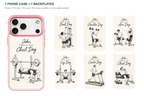 Training Days Personalized — 7 Backplates + 1 Phone Case — iPhone 17 Pro Max Pink case with all 7 backplates