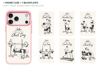 Training Days Personalized — 7 Backplates + 1 Phone Case — iPhone 17 Pink case with all 7 backplates