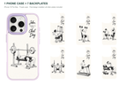 Training Days Personalized — 7 Backplates + 1 Phone Case — iPhone 15 Pro Max Purple case with all 7 backplates