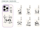 Training Days Personalized — 7 Backplates + 1 Phone Case — iPhone 15 Purple case with all 7 backplates