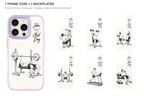 Training Days Personalized — 7 Backplates + 1 Phone Case — iPhone 16 Pro Max Purple case with all 7 backplates